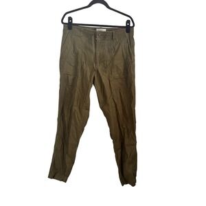 REI Cooperative Mens 34x32 Olive Green Trailsmith Canvas Jogger Pants Hiking